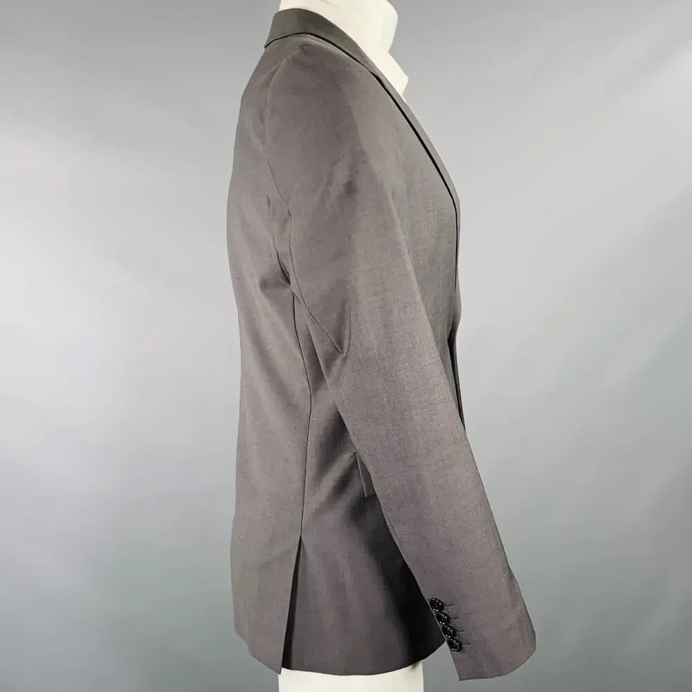 PAUL SMITH Size 38 Grey Wool Mohair Single Breasted Sport Coat